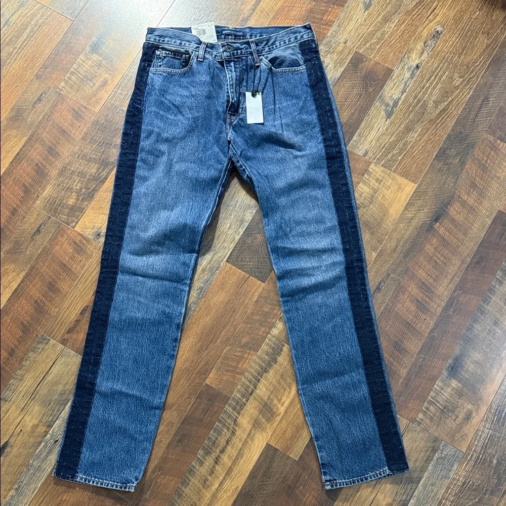 NWT Levi's Made & Crafted 511 Slim Embroidered Tuxedo Stripe 33x34